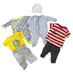 Baby Boy Pajamas / Onesie / T-Shirt / Pants / Hat Bundle Size 0-3 Months